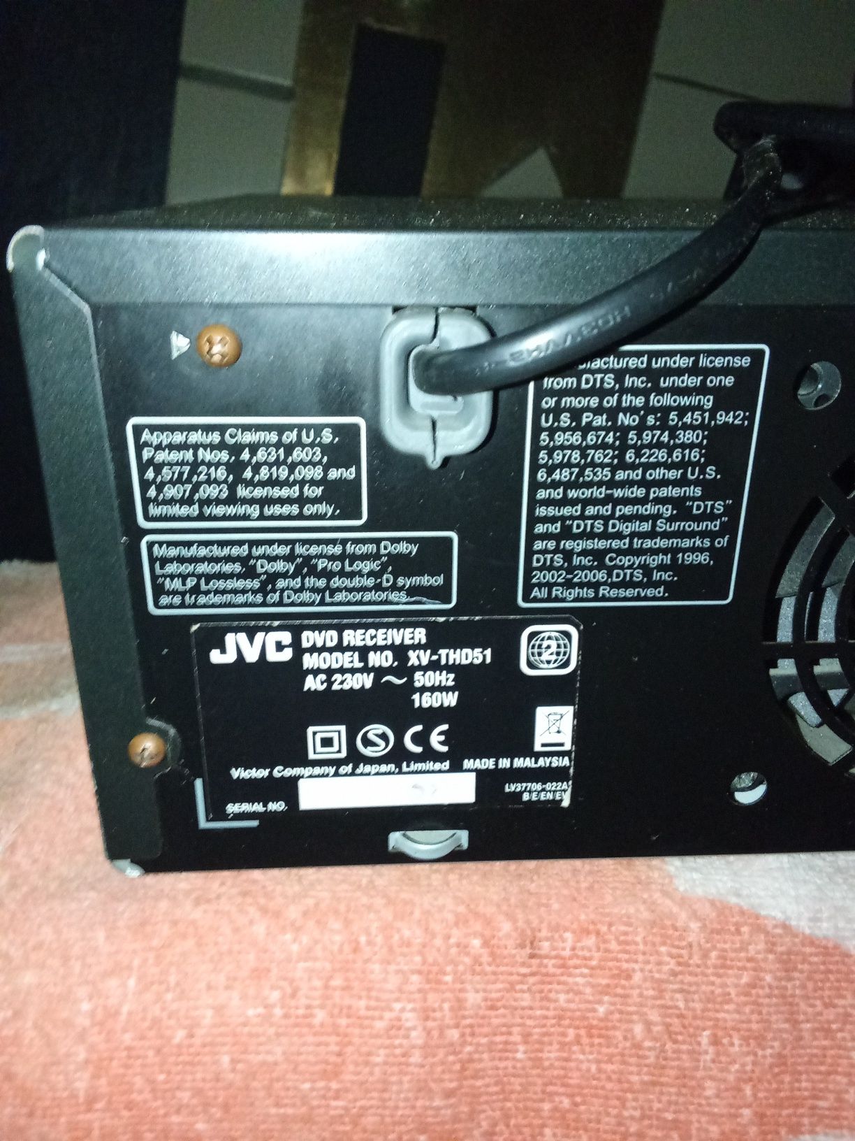 JVC XV-THD51 160W wzmak brak pilota.