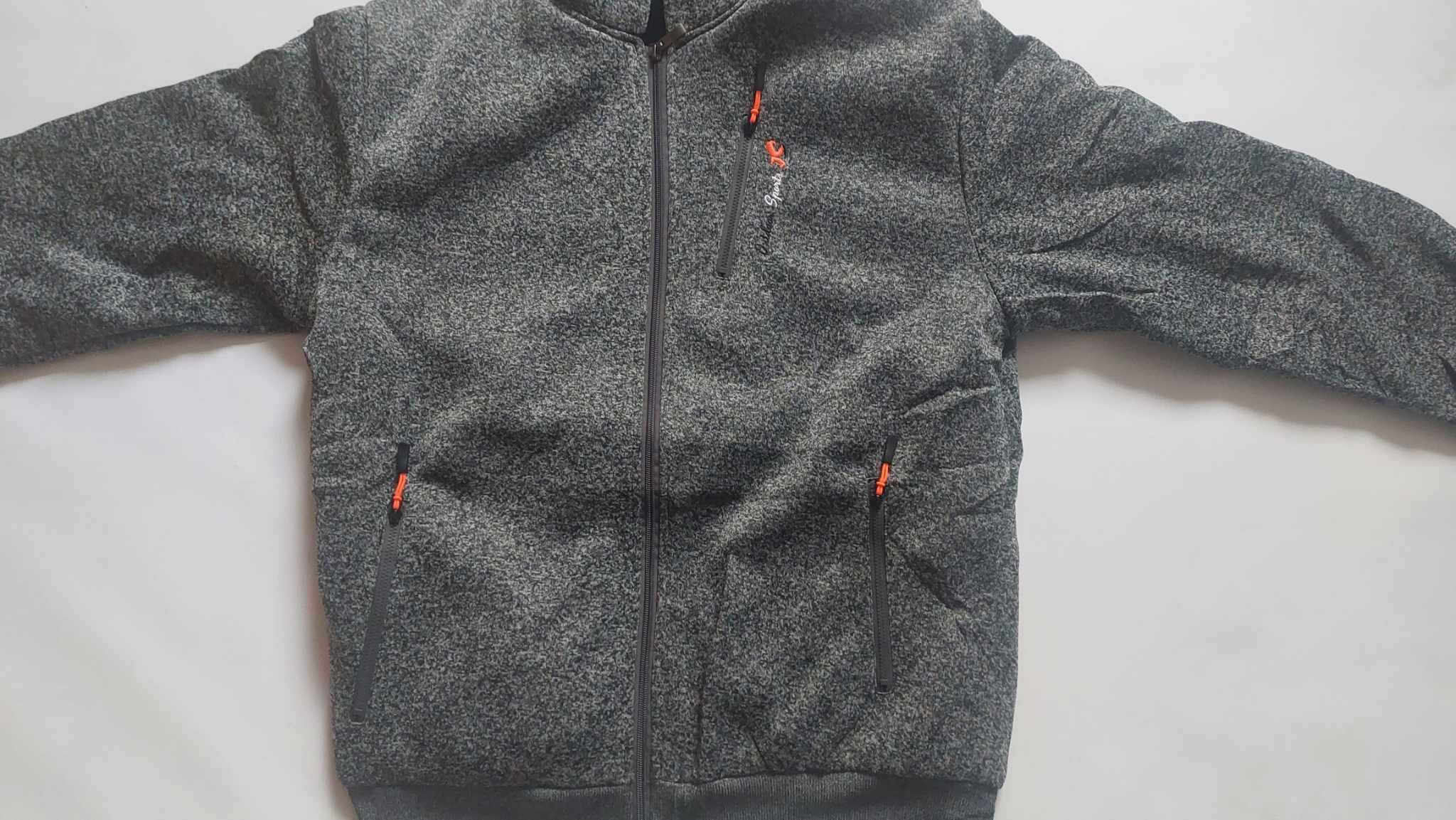 Bluza męska gruba ocieplana futerkiem melanż Blue Jeans PL0726 r 3XL