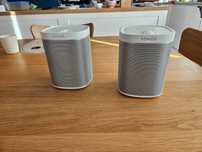 Para białych głośników Sonos Play 1 - stan idealny