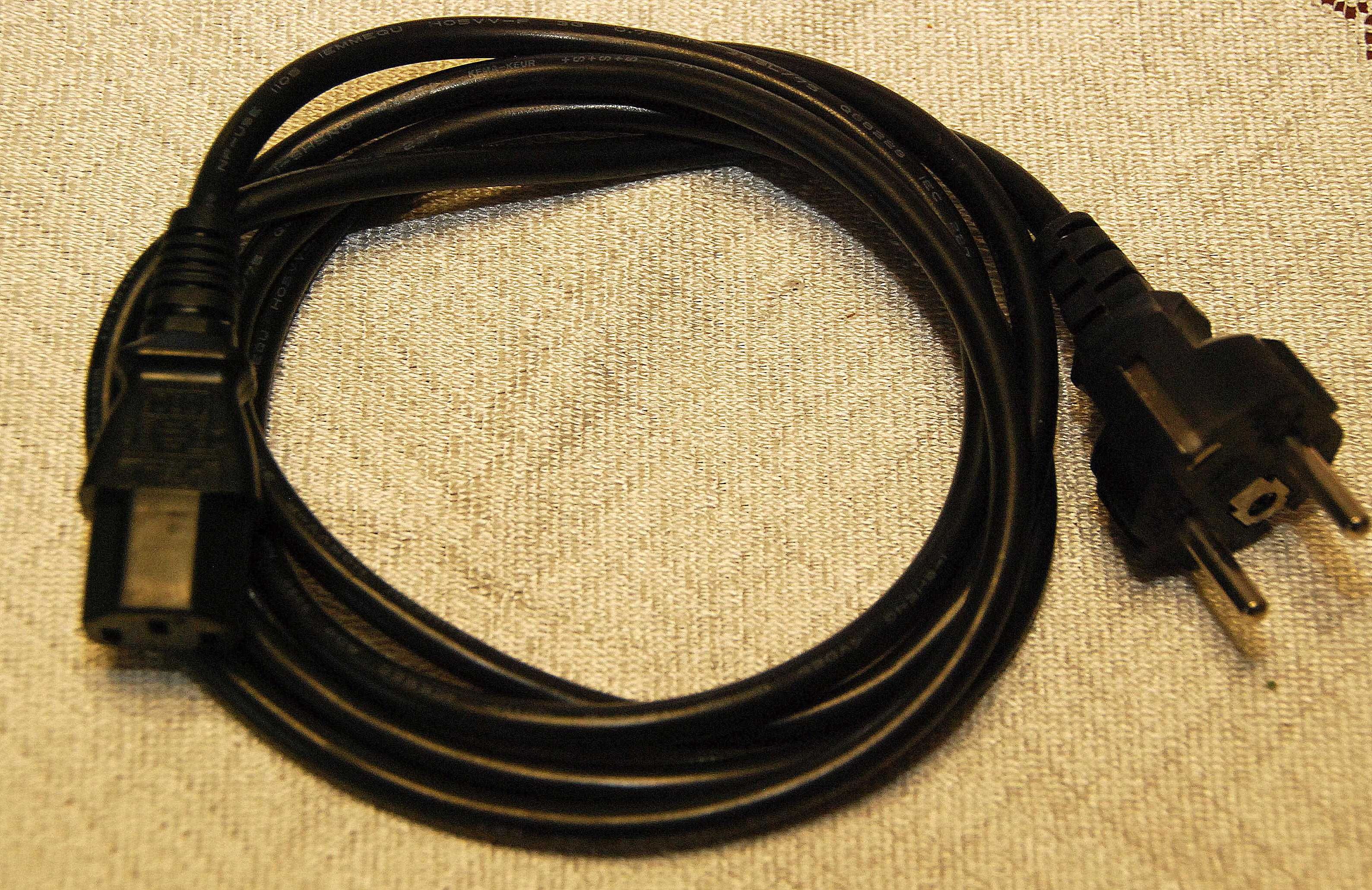 Kabel zasilający pryewód do komputera drukarki 1,85m 10-16A