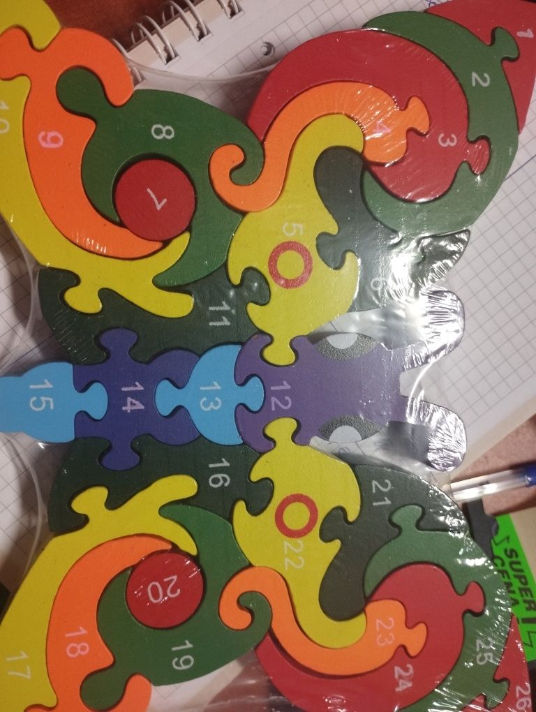 Puzzle klocki alfabet i cyfry
