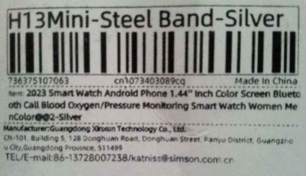 Smartwatch Simson z metalową bransoletką