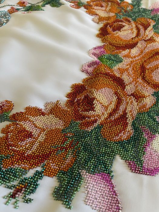 Рушник весільний вишитий бісером