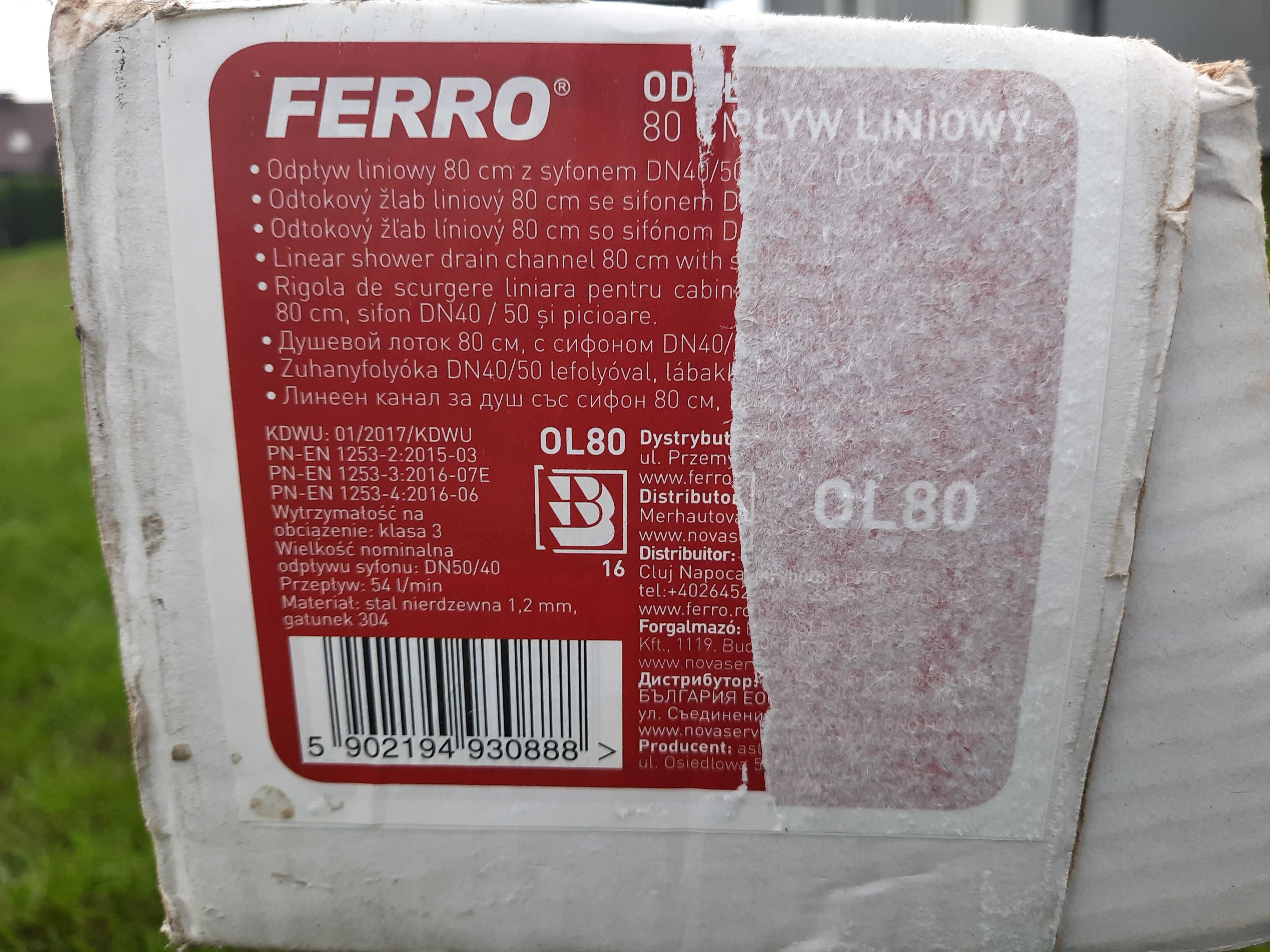 Odpływ liniowy Ferro OL80