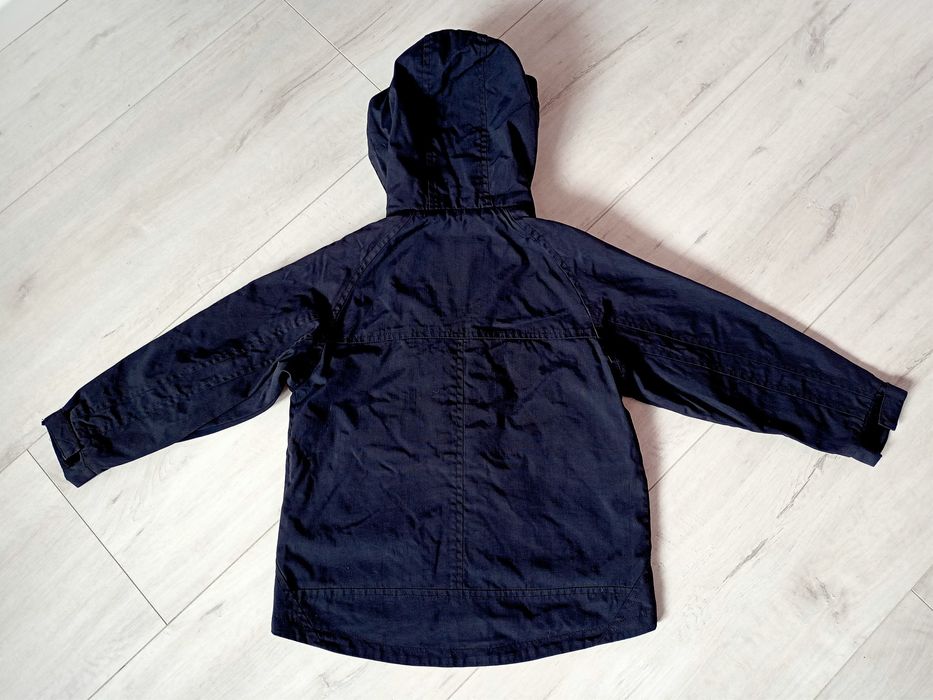 Płaszcz 116 chłopięcy kurtka czarna elegancka Next zestaw kamizelka TC