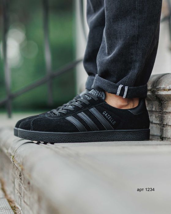 Кросівки чоловічі 42-46 Adidas Gazelle Black / Кроссовки адидас газели