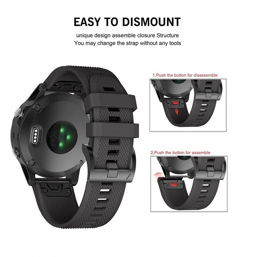 Pasek GARMIN FENIX 3 / 5X / 3HR / 5X PLUS / 6X / 6X PRO / 7X BLACK