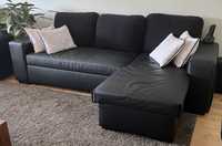 Sofa cama chaise-longue preto