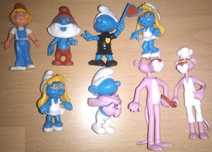 Figuras Smurf e Pantera Cor de Rosa(anos 80)