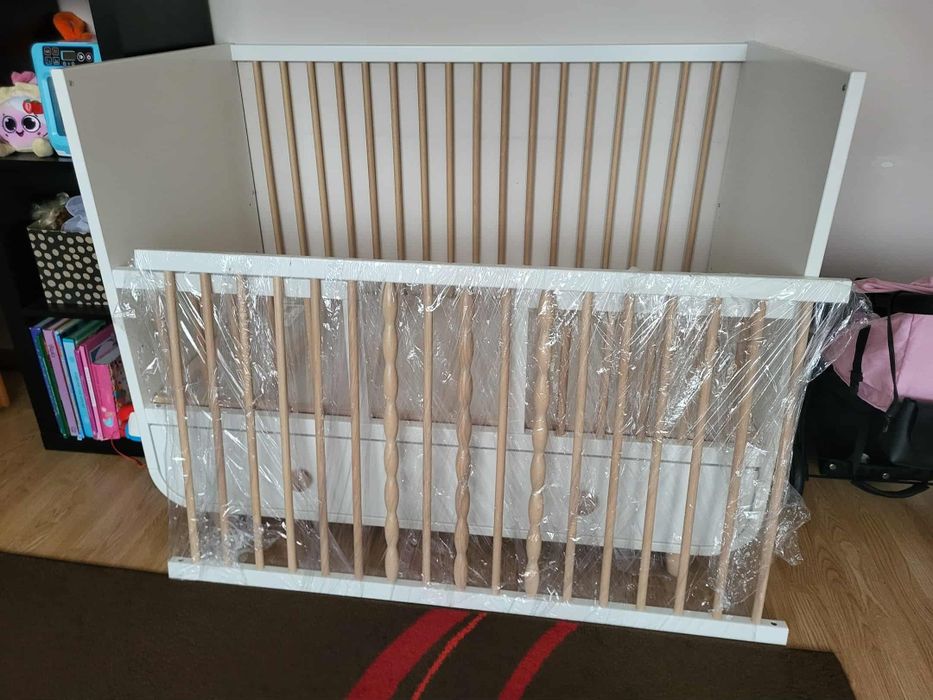 Łóżeczko niemowlęce / dla dzieci z szufladą IKEA Myllra 60x120