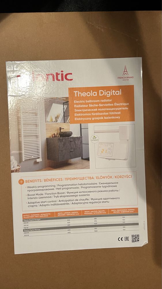 Grzejnik drabinkowy suszarka do ręczników Atlantic Theola Digital Slim
