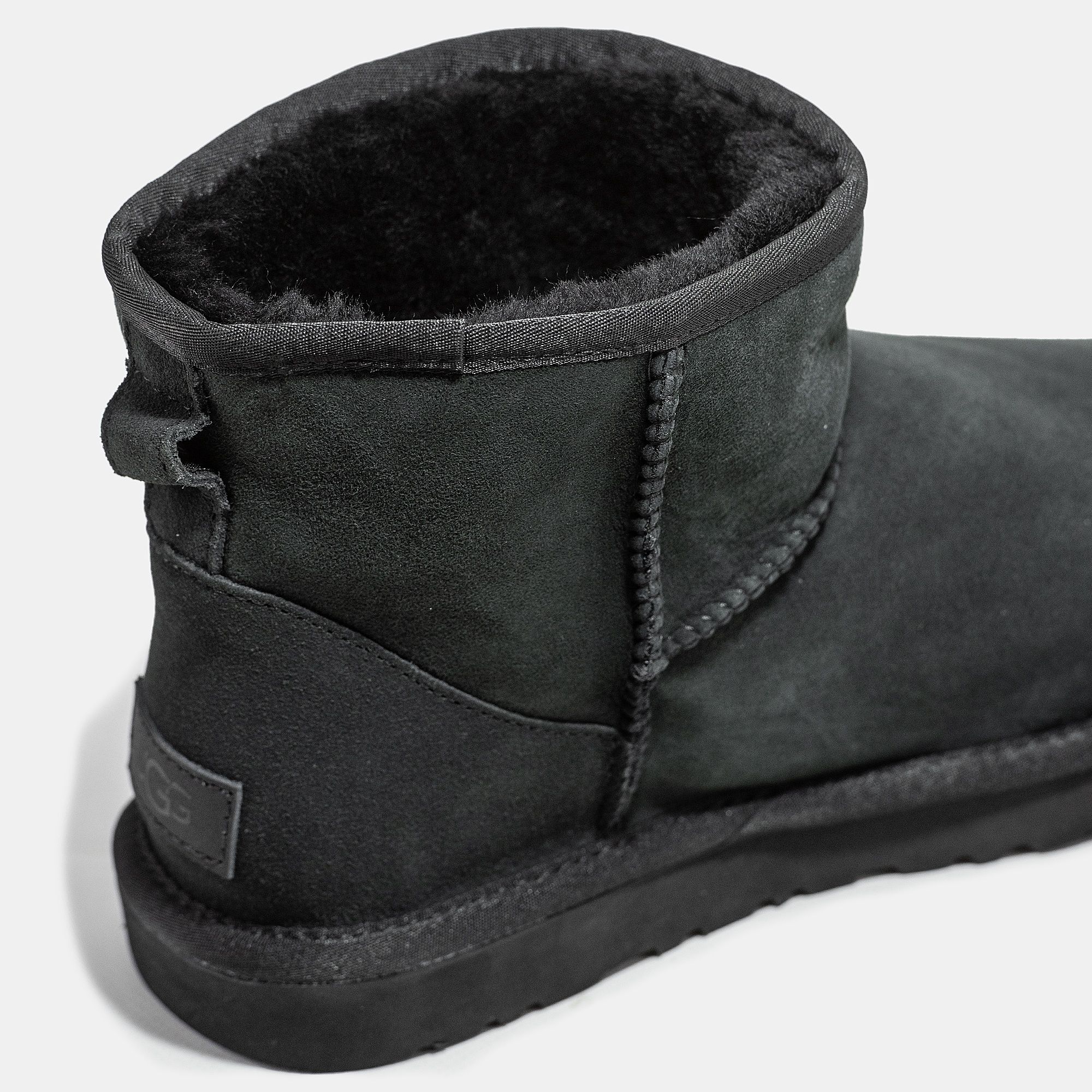 Original  Ugg Classic Mini || Black натуральна замша та овчина угги