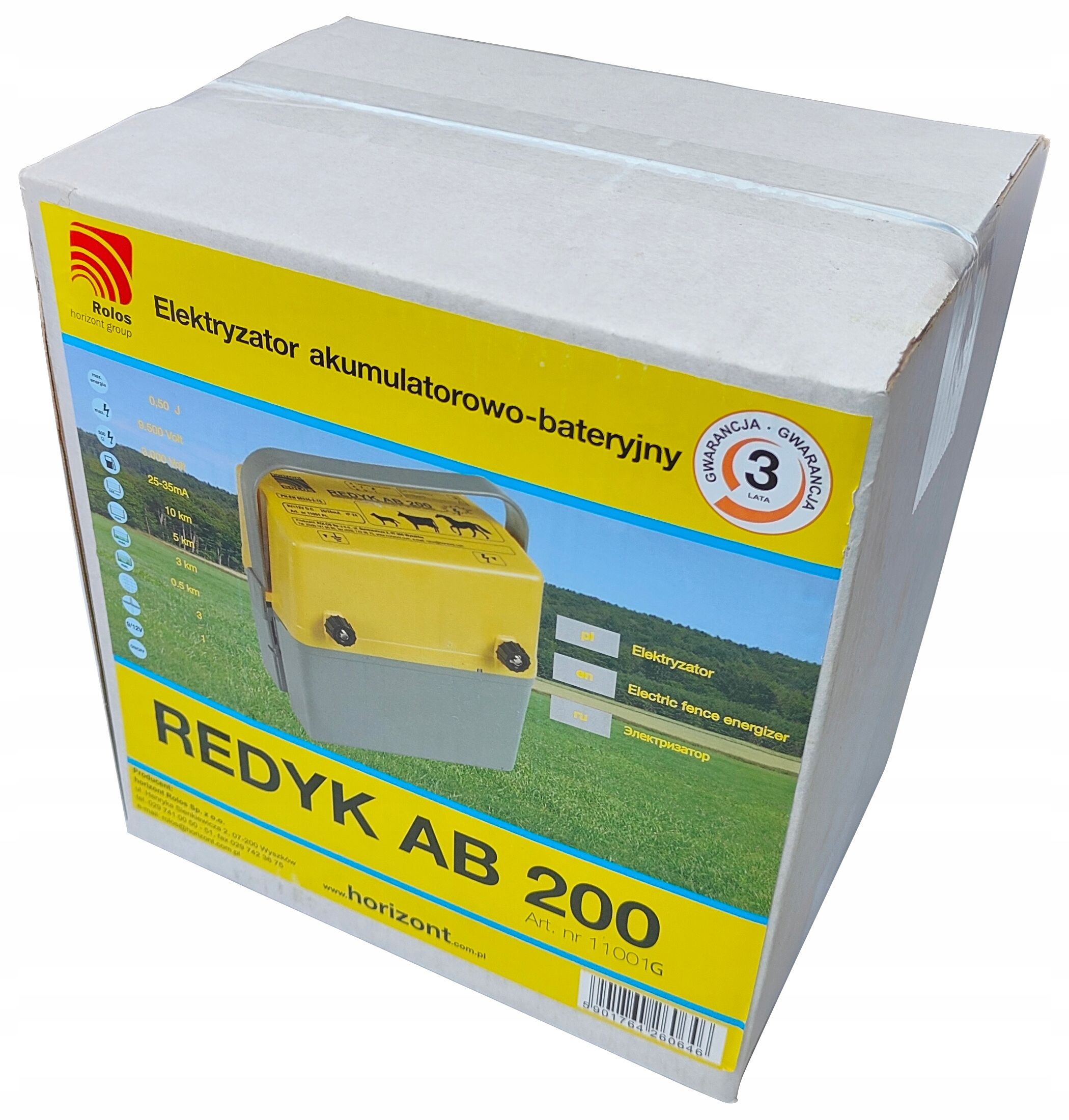 Elektryzator uniwersalny 12/9V pastuch elektryczny REDYK AB200 na koni