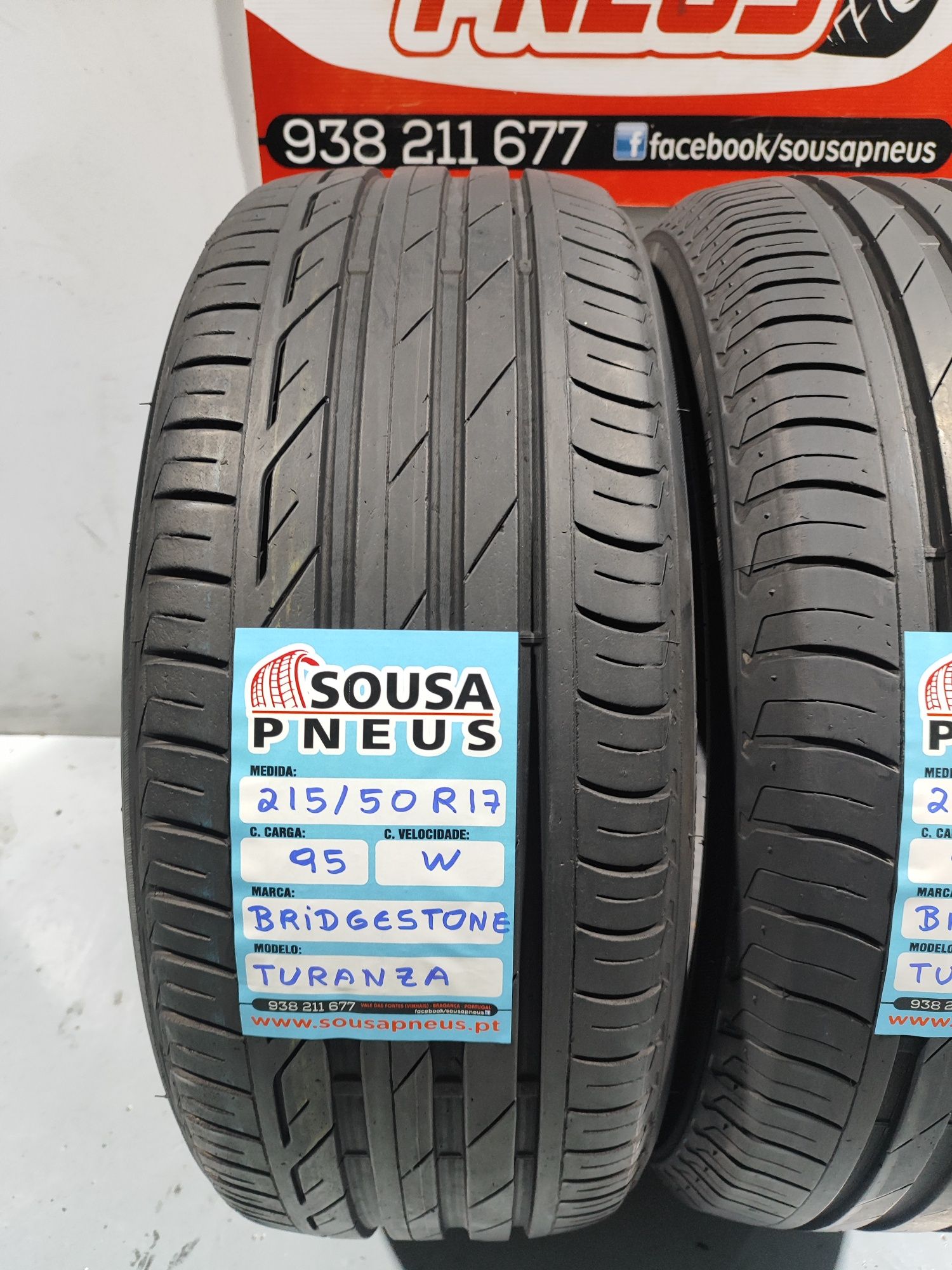 2 pneus semi novos 215-50R17 Bridgestone - Oferta dos Portes