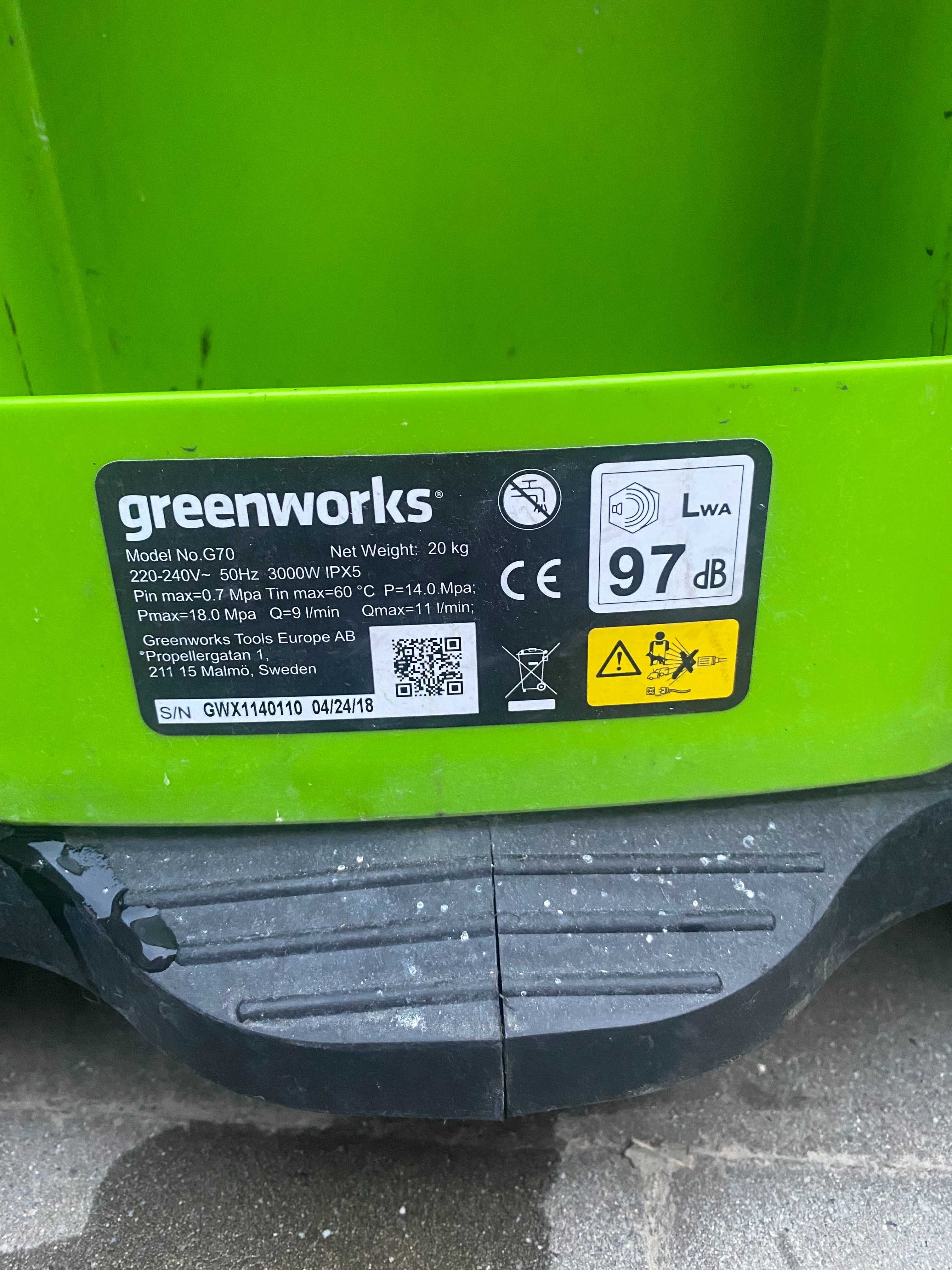 Myjka Greenworks G70 uszkodzona