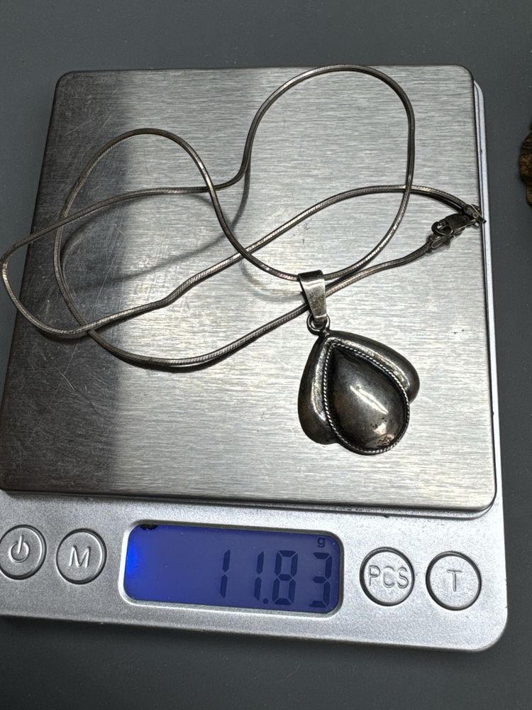 Piękny stary wisiorek z lancuszkiem srebro 925 11.8g K