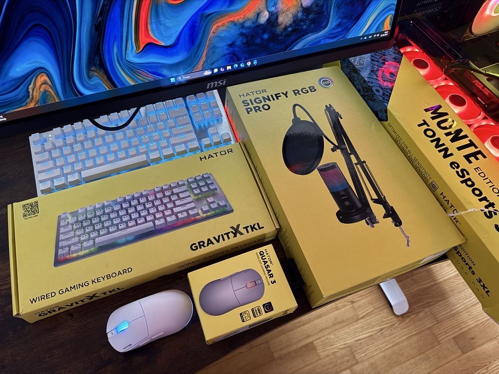 ПК 9600X/RTX 5070 + HATOR периферія (клава,мишка,мікрофон,килимок)