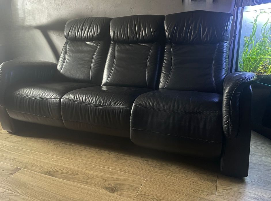 Meble skórzane z funkcją Relax Komplet Kanapa + Fotel