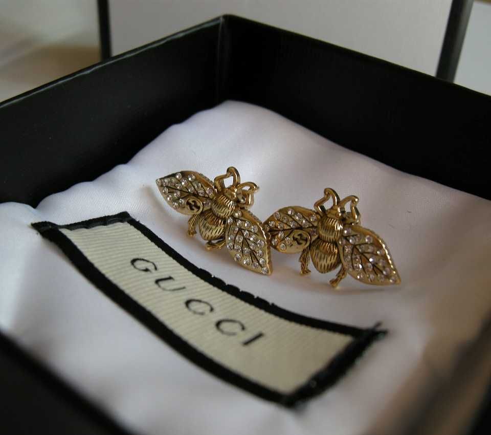 Gucci Fly Bee brass Earring kolczyki pszczółki