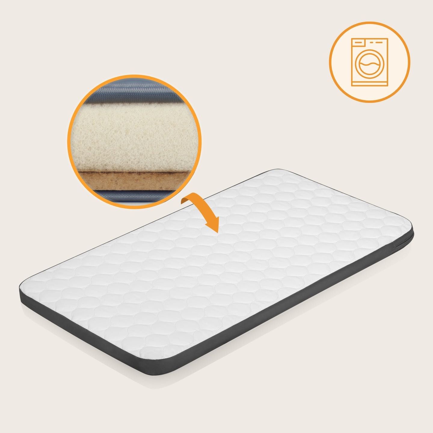 Lionelo Aurora Beige Sand Łóżeczko dostawne 3w1