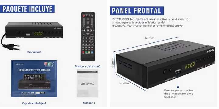 NOVOS Receptor TDT com antena (+4€) - Recepção e Gravação de canais