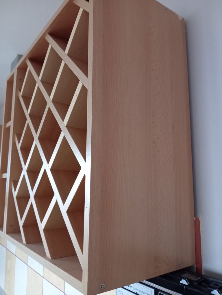 Półka szafka na wino butelki organizer wisząca buk