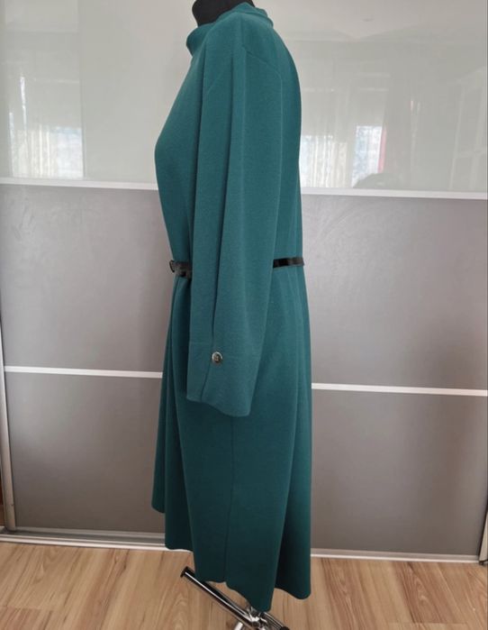 Sukienka butelkowa zieleń midi świąteczna na sesje