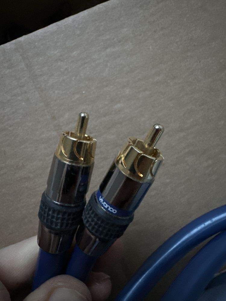 Kabel cinch RCA-RCA pozłacany 1 m.