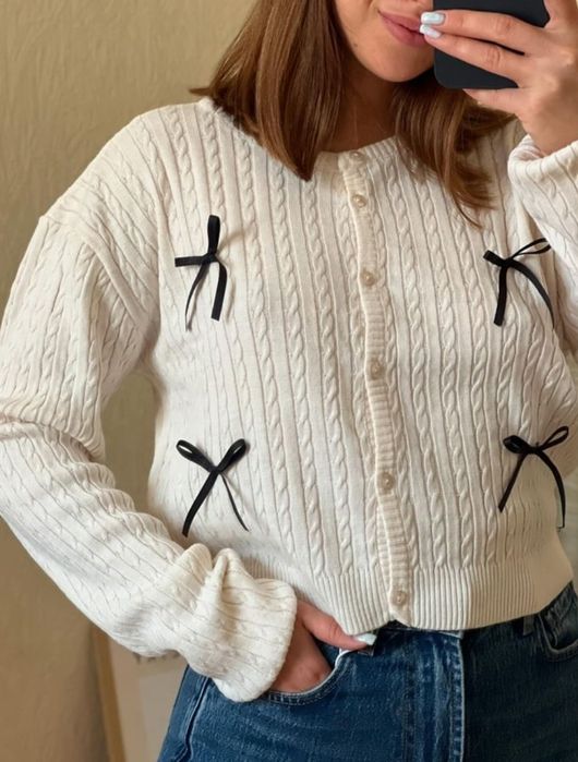 Кофта кардиган з бантиками