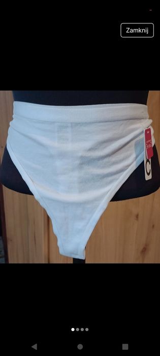 Stringi bawełniane cotton białe XL/42 Cubus