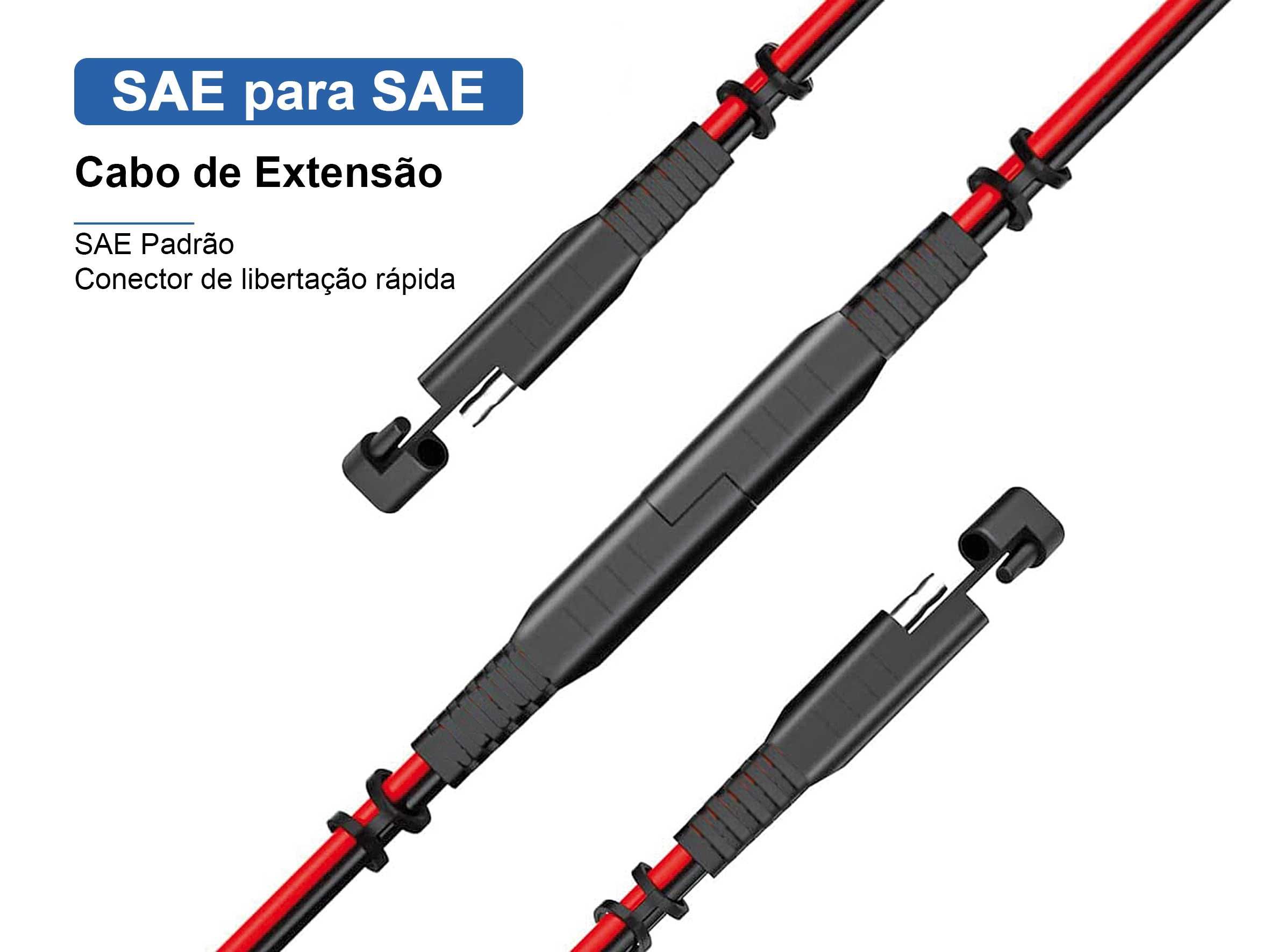 Cabo de extensão SAE para SAE de 18 AWG para ligar à bateria (1 metro)