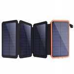 Power bank solarny 27000mAh z wbudowaną Ładowarką Solarną 6W latarka