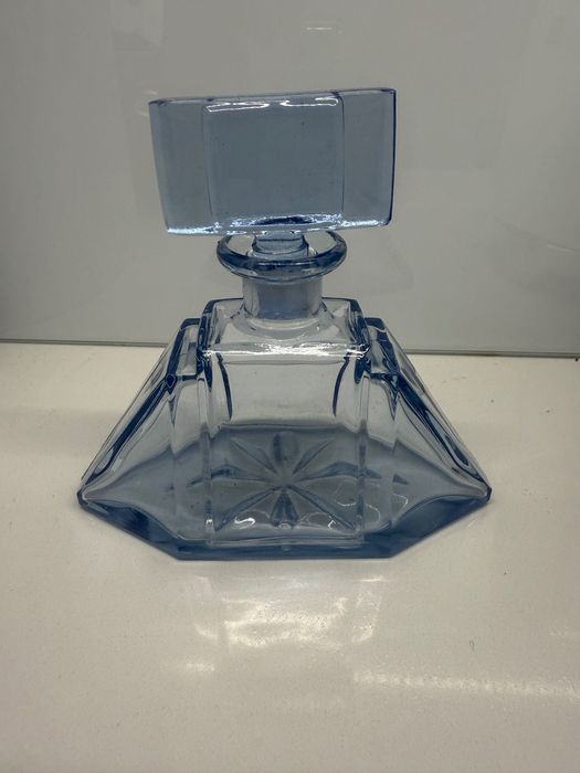 Art deco przepiękny zestaw karafka, żardiniera, tacka, szkło kryształ