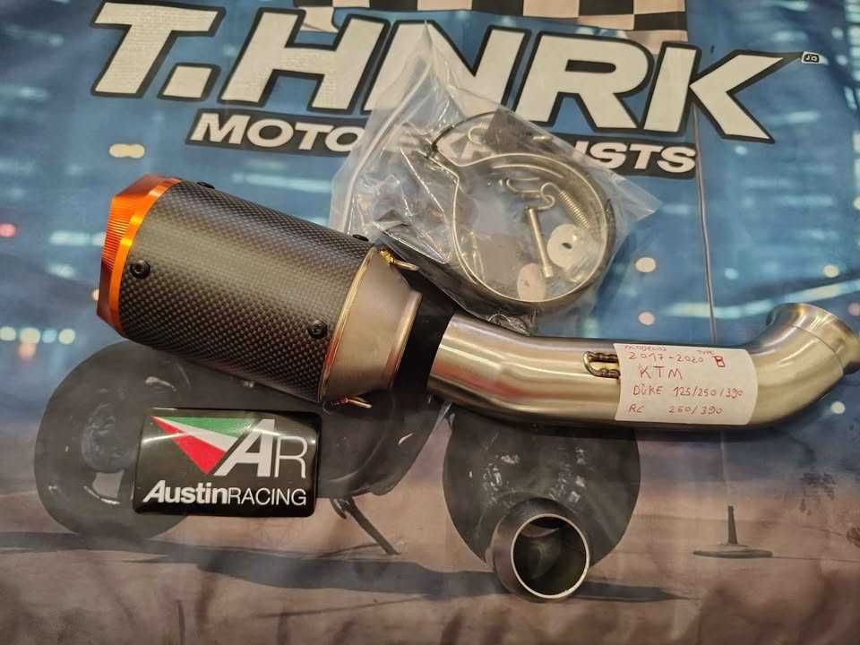 AUSTIN RACING -ponteira escape motoXS- preto carbono e carbono orange