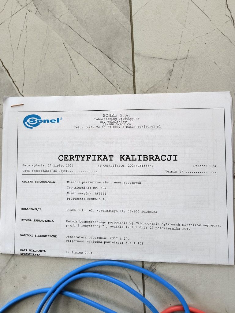 Miernik instalacji elektrycznych Sonel mpi 507 jak nowy