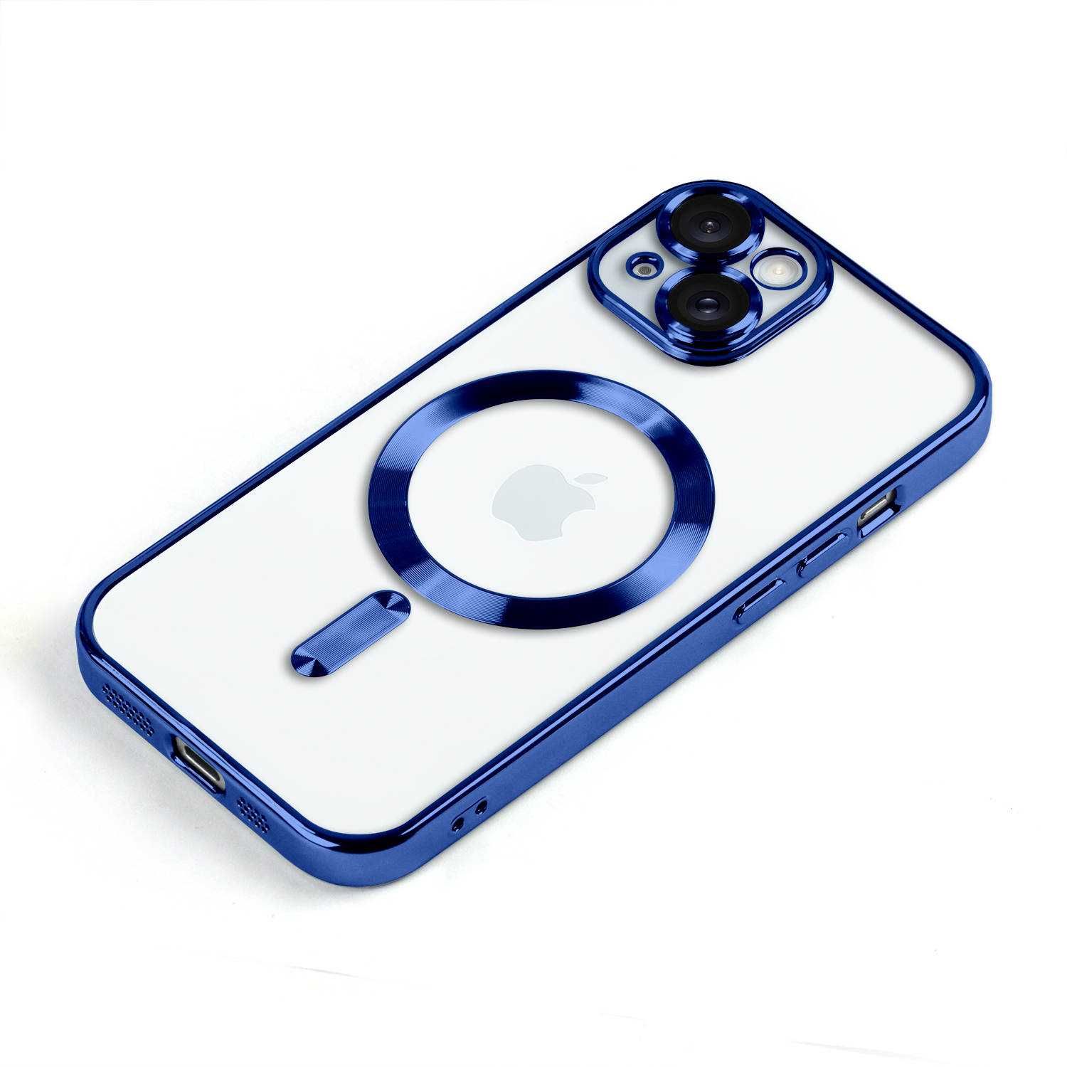 Plecki Silikonowe Etui Iphone 13/14/15Plus Pro Max Magsafe Niebieski
