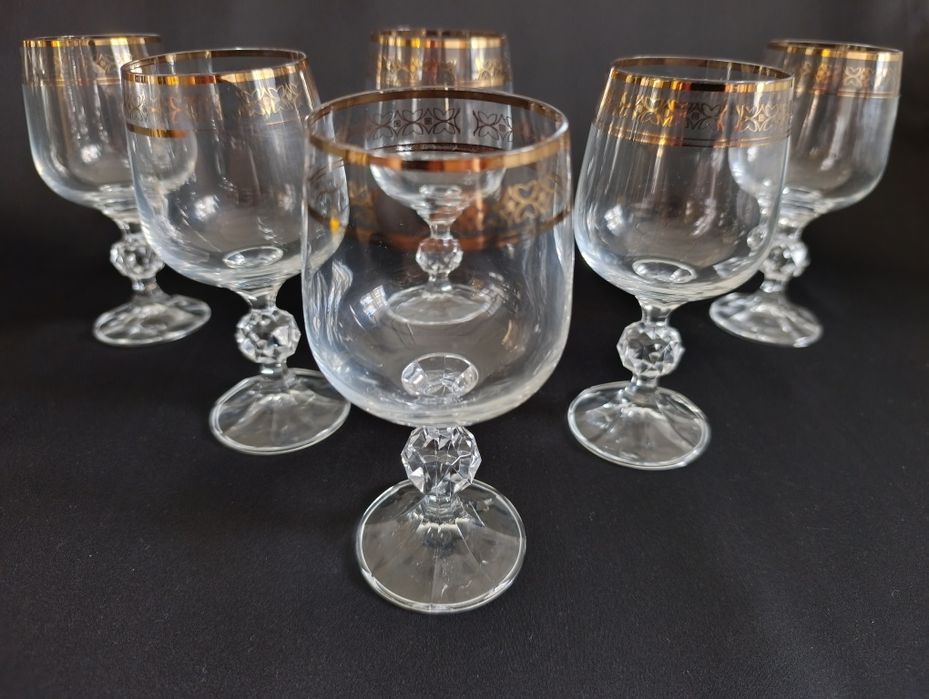 Zestaw kryształowych kieliszków do wina Bohemia