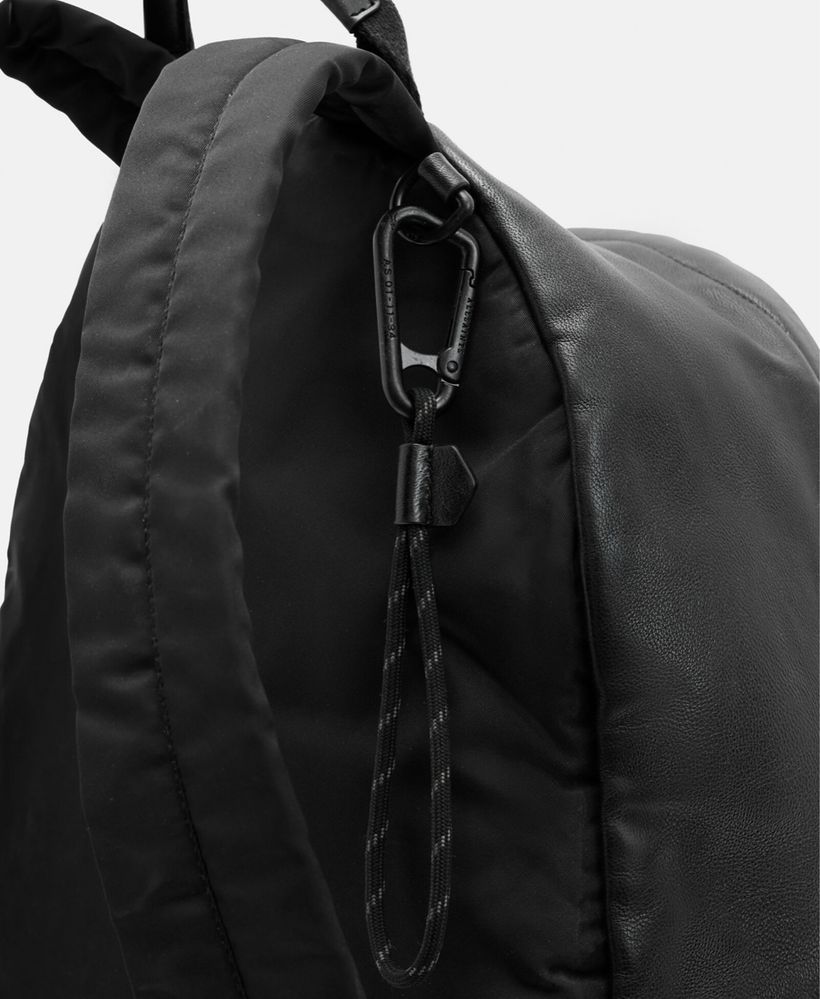 Carabiner Embossed Logo Leather Backpack allsaints шкіряний рюкзак