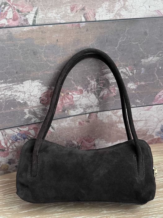 PIĘKNA czekoladowa torebka na ramię 100%skóra Made in Italy SUPER CENA