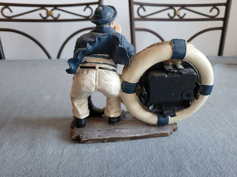 Relógio Estatueta Cerâmica Marinheiro
