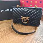 Pinko bag torebka klasyczna czarna prazek