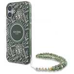 Etui Guess IML Flowers Allover Electro With Pearl Strap MagSafe na iPh