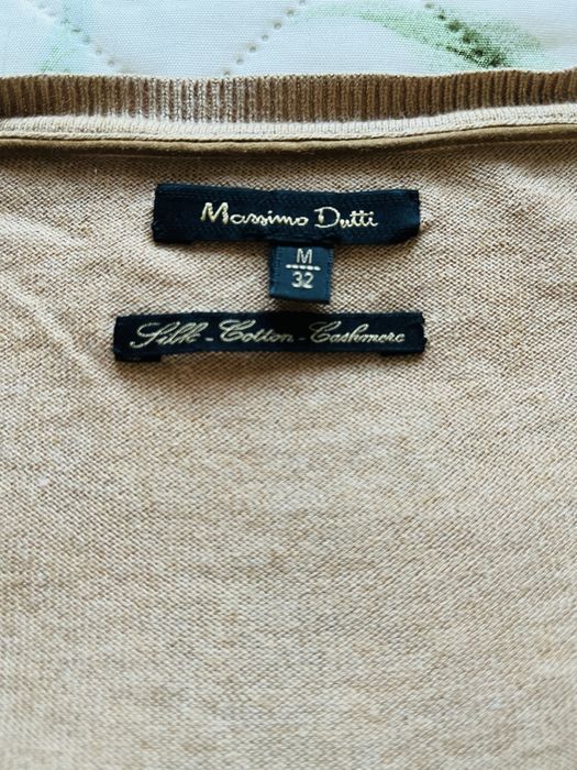 Brazowy sweter Massimo Dutti rozm M kaszmir jedwab
