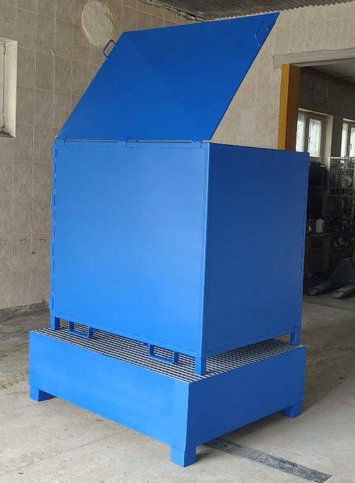 Kontener na zużyte świetlówki w zestawie z wanną PFLT