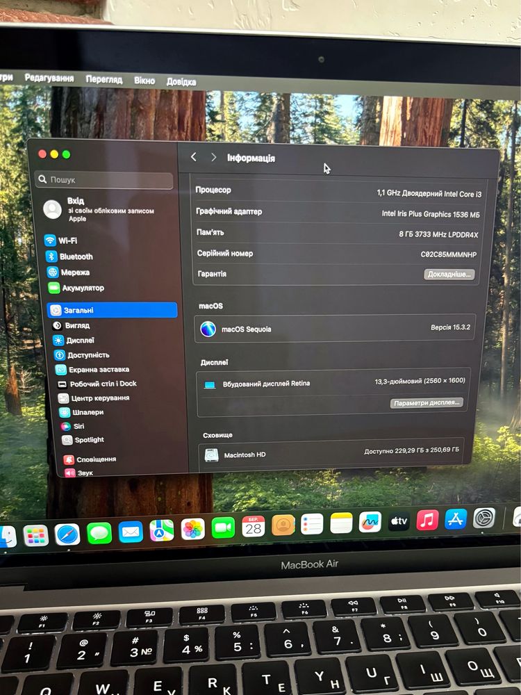 MacBook Air 2020 A2179 i3-10п 13‘ 8/256 Space Grey