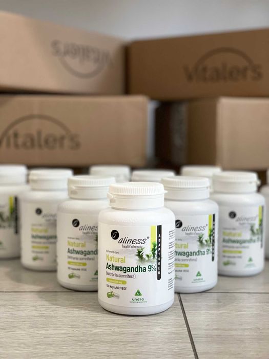 Aliness naturalna Ashwagandha 9%. Ашваганда 100 капсул