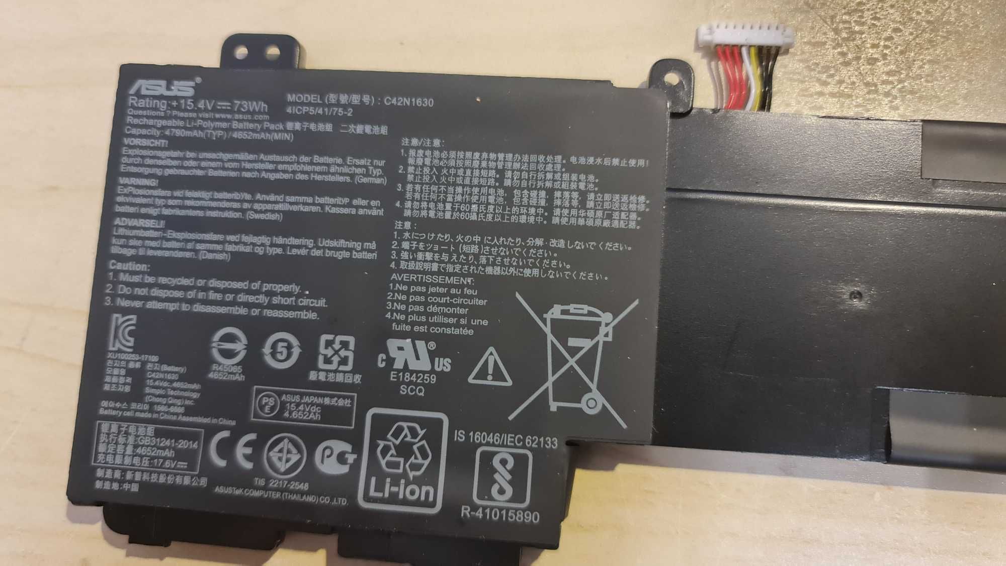 Bateria C42N1630 do laptopów Asus Zenbook Flip 15 Ux534fa, Ux534ft ...