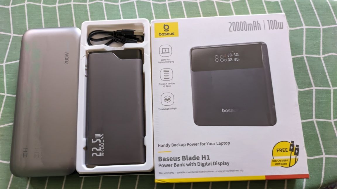 Повербанки ZMI QB826, 200W, 25000mAh.Baseus Blade H1 100 Вт 20000 мАч