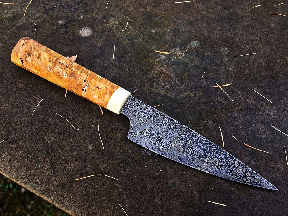 Nóż kuchenny damast custom handmade petty SKUD blades