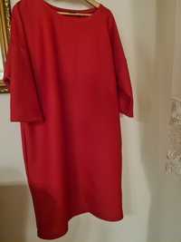 Czerwona sukienka midi 44/46 bonprix